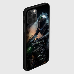Чехол для iPhone 12 Pro Max Мотоциклист на мотоцикле, цвет: 3D-черный — фото 2
