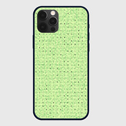 Чехол для iPhone 12 Pro Max Салатовый паттерн в мелкую полосочку, цвет: 3D-черный