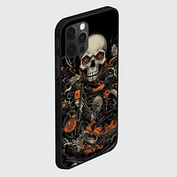 Чехол для iPhone 12 Pro Max Череп байкера: мото-дух, цвет: 3D-черный — фото 2