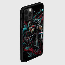 Чехол для iPhone 12 Pro Max Мото и брызги краски, цвет: 3D-черный — фото 2