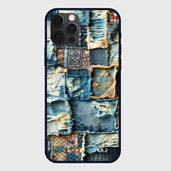 Чехол для iPhone 12 Pro Max Деним пэчворк-ржавчина, цвет: 3D-черный