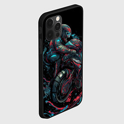 Чехол для iPhone 12 Pro Max Мотоцикл будущего в стиле киберпанк, цвет: 3D-черный — фото 2