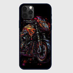 Чехол для iPhone 12 Pro Max Темный мотоцикл на черном фоне, цвет: 3D-черный