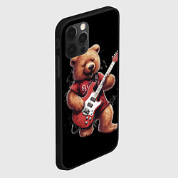 Чехол для iPhone 12 Pro Max Большой плюшевый медведь играет на гитаре, цвет: 3D-черный — фото 2
