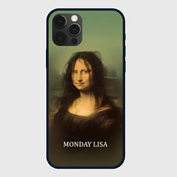 Чехол для iPhone 12 Pro Max Лиза в понедельник - Мона Лиза, цвет: 3D-черный
