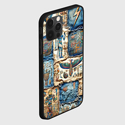 Чехол для iPhone 12 Pro Max Пэчворк из Египетских мотивов, цвет: 3D-черный — фото 2
