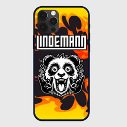 Чехол для iPhone 12 Pro Max Lindemann рок панда и огонь, цвет: 3D-черный