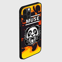 Чехол для iPhone 12 Pro Max Muse рок панда и огонь, цвет: 3D-черный — фото 2