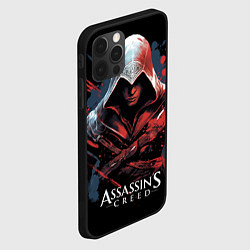 Чехол для iPhone 12 Pro Max Assassins creed красная краска, цвет: 3D-черный — фото 2