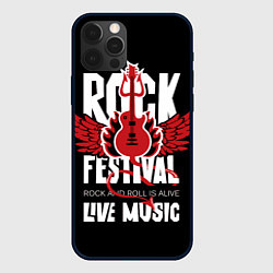Чехол для iPhone 12 Pro Max Rock festival - live music, цвет: 3D-черный
