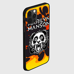 Чехол для iPhone 12 Pro Max Marilyn Manson рок панда и огонь, цвет: 3D-черный — фото 2