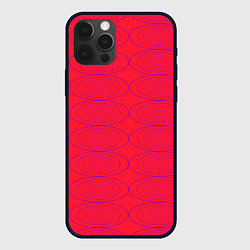 Чехол для iPhone 12 Pro Max Паттерн из овалов на алом красном, цвет: 3D-черный