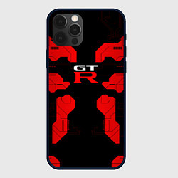 Чехол для iPhone 12 Pro Max Nissan GTR - Cyber red, цвет: 3D-черный