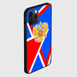 Чехол для iPhone 12 Pro Max Герб России - патриотические цвета, цвет: 3D-черный — фото 2