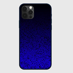 Чехол для iPhone 12 Pro Max Градиент фиолетово-синий с кляксами, цвет: 3D-черный