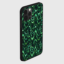 Чехол для iPhone 12 Pro Max Абстрактные зеленые волны, цвет: 3D-черный — фото 2