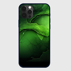 Чехол для iPhone 12 Pro Max Зеленая яркая абстрактная текстура, цвет: 3D-черный