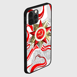 Чехол для iPhone 12 Pro Max Великая отечественная - красные нити, цвет: 3D-черный — фото 2