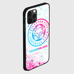 Чехол для iPhone 12 Pro Max Leicester City neon gradient style, цвет: 3D-черный — фото 2