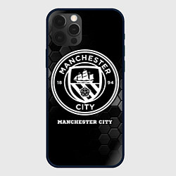 Чехол для iPhone 12 Pro Max Manchester City sport на темном фоне, цвет: 3D-черный