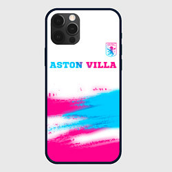 Чехол для iPhone 12 Pro Max Aston Villa neon gradient style посередине, цвет: 3D-черный