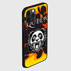 Чехол для iPhone 12 Pro Max Queen рок панда и огонь, цвет: 3D-черный — фото 2