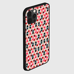 Чехол для iPhone 12 Pro Max Бирюзово-розовый геометричный треугольники, цвет: 3D-черный — фото 2