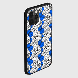 Чехол для iPhone 12 Pro Max Нейрографический узор из синих кругов и овалов, цвет: 3D-черный — фото 2