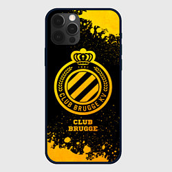 Чехол для iPhone 12 Pro Max Club Brugge - gold gradient, цвет: 3D-черный