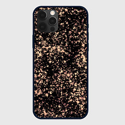 Чехол для iPhone 12 Pro Max Чёрный с напылением персикового цвета, цвет: 3D-черный