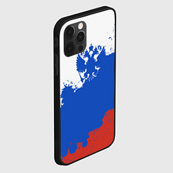 Чехол для iPhone 12 Pro Max Российский триколор и герб, цвет: 3D-черный — фото 2