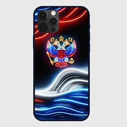 Чехол для iPhone 12 Pro Max Неоновые флаг и греб, цвет: 3D-черный