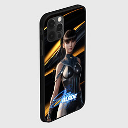 Чехол для iPhone 12 Pro Max Stellar Blade Eve желто-черный фон, цвет: 3D-черный — фото 2