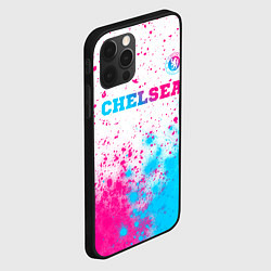 Чехол для iPhone 12 Pro Max Chelsea neon gradient style посередине, цвет: 3D-черный — фото 2