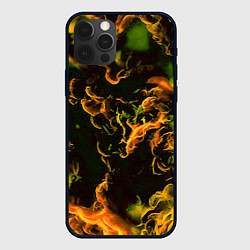 Чехол для iPhone 12 Pro Max Жёлтое огненное пламя инферно - inferno yellow, цвет: 3D-черный