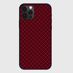 Чехол для iPhone 12 Pro Max Тёмный красный паттерн сетка, цвет: 3D-черный