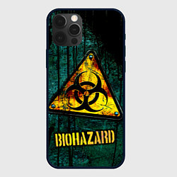 Чехол для iPhone 12 Pro Max Biohazard yellow sign, цвет: 3D-черный