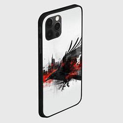 Чехол для iPhone 12 Pro Max Силуэт черного ворона и города, цвет: 3D-черный — фото 2