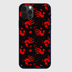 Чехол для iPhone 12 Pro Max Blood hands паттерн, цвет: 3D-черный
