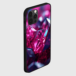 Чехол для iPhone 12 Pro Max Яркие розовые хрусталики, цвет: 3D-черный — фото 2