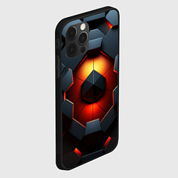 Чехол для iPhone 12 Pro Max Конструкция из объемных оранжевых плит, цвет: 3D-черный — фото 2