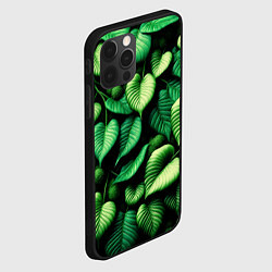 Чехол для iPhone 12 Pro Max Зеленые листья и мох, цвет: 3D-черный — фото 2
