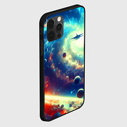 Чехол для iPhone 12 Pro Max Полёт к далёкой галактике - нейросеть, цвет: 3D-черный — фото 2