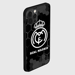 Чехол для iPhone 12 Pro Max Real Madrid sport на темном фоне, цвет: 3D-черный — фото 2