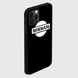 Чехол для iPhone 12 Pro Max Nissan logo white, цвет: 3D-черный — фото 2