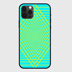 Чехол для iPhone 12 Pro Max Трансформация контурных треугольников, цвет: 3D-черный