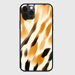 Чехол для iPhone 12 Pro Max Акварельные полосы, цвет: 3D-черный