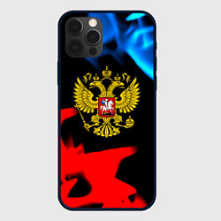 Чехол для iPhone 12 Pro Max Россия герб огненый стиль, цвет: 3D-черный