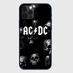 Чехол для iPhone 12 Pro Max AC DC - черные черепа, цвет: 3D-черный