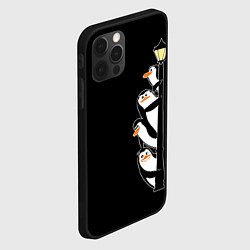Чехол для iPhone 12 Pro Max Пингвины на фонарном столбе, цвет: 3D-черный — фото 2